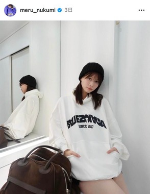 生見愛瑠さんのインスタグラム（＠meru_nukumi）より