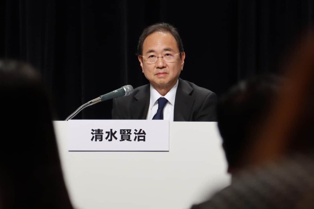 2025年3月31日に会見をしたフジテレビ・清水賢治社長