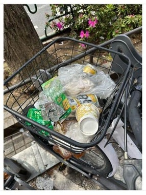 新宿で集まったゴミ。「鳥肌立ちながら」集めたという（光上せあらさんのブログから）