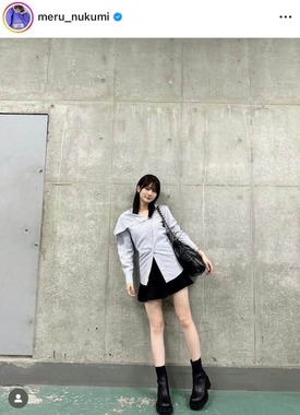 生見愛瑠さんのインスタグラム（＠meru_nukumi）より