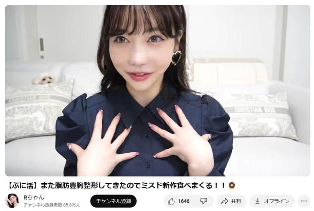 RちゃんのYouTubeチャンネルより