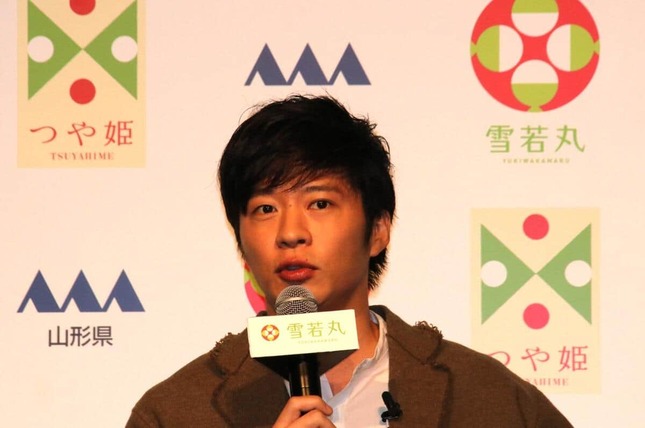 「雪若丸」イメージキャラクター就任時の田中圭さん（2018年撮影）