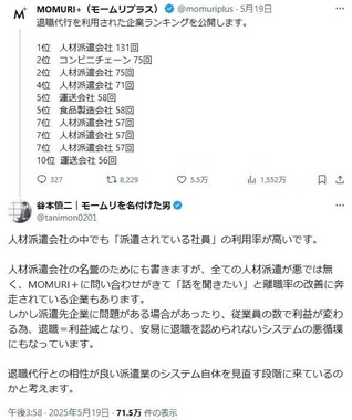 「MOMURI＋」公式X（＠momuriplus）、谷本慎二氏のX（＠tanimon0201）より