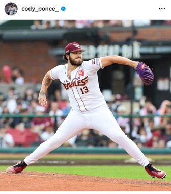 楽天時代のポンセ（本人インスタグラムより）