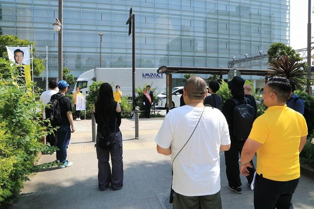 出陣式の参加者は30人ほどだった