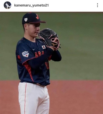 「侍ジャパン」にも選ばれた金丸投手（写真は本人のインスタグラムより）