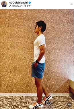 石橋遼大さんのインスタグラム（＠4000ishibashi）より