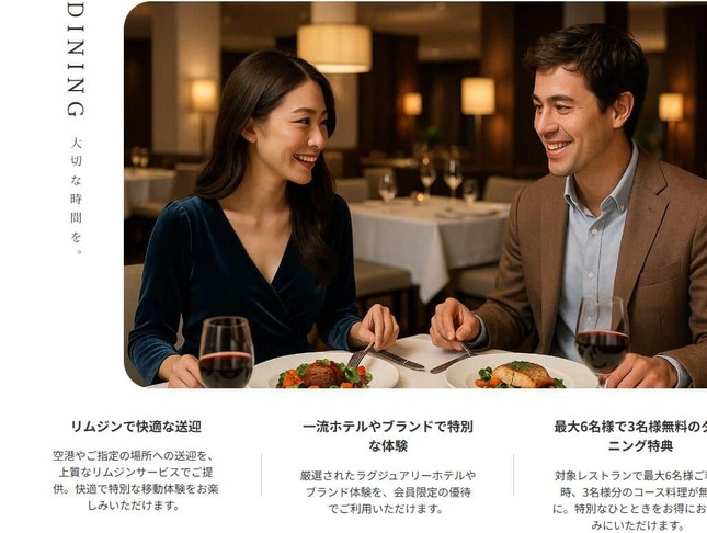 「JAL Luxury Card」公式サイト（魚拓サイトより。現在は差し替え済み）