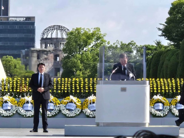 広島「原爆の日」の平和記念式典に参列する石破茂首相（写真は石破氏のXから）