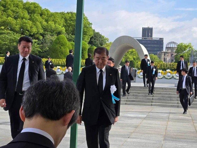 広島「原爆の日」の平和記念式典に参列する石破茂首相（写真は石破氏のXから）