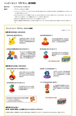 波紋を広げたハッピーセット「ポケモン」シリーズ、マクドナルド公式サイトより