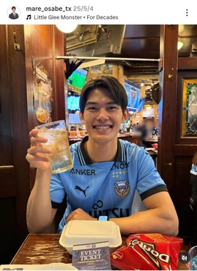 長部稀アナウンサーのインスタグラム（＠mare_osabe_tx）より