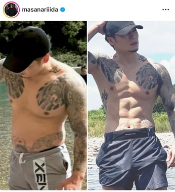 飯田のビフォーアフター（本人インスタグラムより）