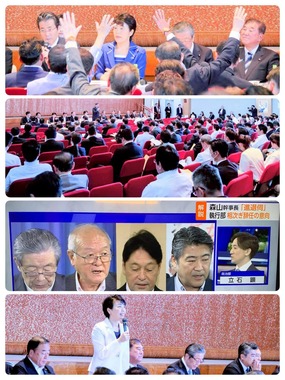 有村治子参院議員のポスト。「現状を看過することができません」と、会長辞任の経緯を説明した