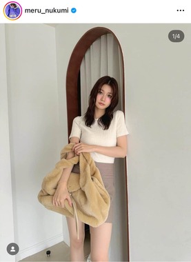 生見愛瑠さんのインスタグラム（＠meru_nukumi）より