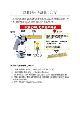 「玩具と称した拳銃」、ここに注意（長野県警のウェブサイトから）