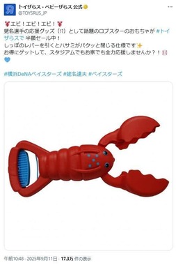 削除された投稿、「トイザらス・ベビーザらス」公式X（＠TOYSRUS_JP）より