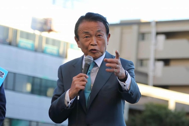自民党の麻生太郎最高顧問（元首相）（2021年撮影）。発言の真意はどこに
