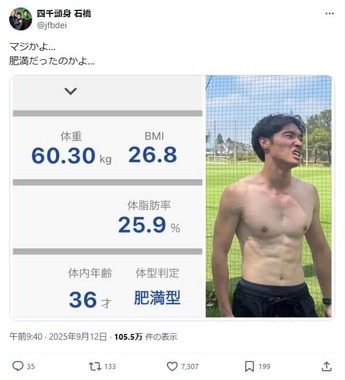 石橋遼大さんのX（＠@jfbdei）より