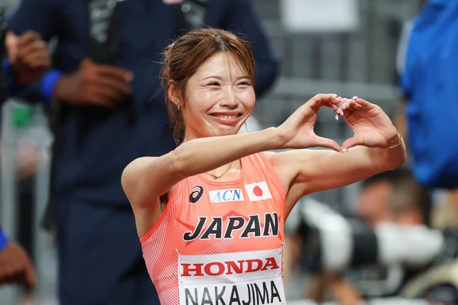 100メートルハードルの準決勝に臨む中島ひとみ選手（写真：森田直樹/アフロスポーツ）
