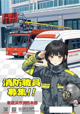 愛媛県新居浜市の公式サイトで公開された消防PRポスター（一部加工）