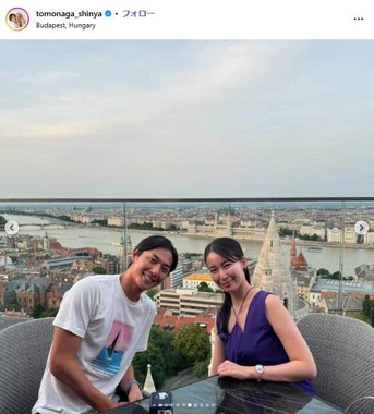 友永真也さんと妻・岩間恵さん。友永さんのインスタグラム（＠tomonaga_shinya）より