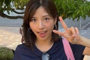 元SKE48の後藤楽々アナ、ミニスカまぶしいゴルフウェア姿...お茶目ポーズで　「爽やかでいいですねー」