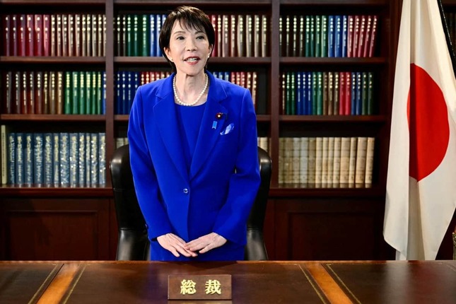 自民党の新総裁に選出された高市早苗氏（写真：代表撮影/ロイター/アフロ）