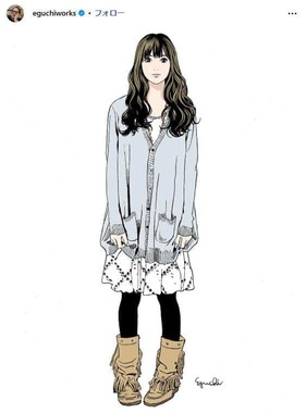 江口寿史氏のインスタグラム（＠eguchiworks）より