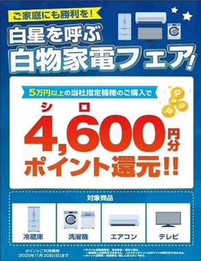 ノジマはDeNAのクライマックスシリーズでの活躍を応援する「応援セール」を開催している