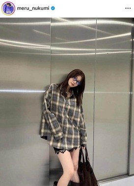 生見愛瑠さんのインスタグラム（＠meru_nukumi）より