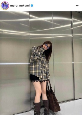 生見愛瑠さんのインスタグラム（＠meru_nukumi）より