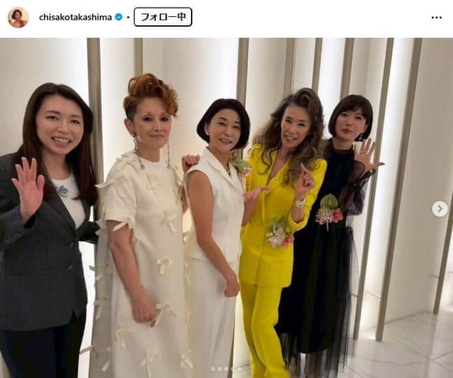 高嶋ちさ子さんのインスタグラム（＠chisakotakashima）より