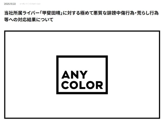 ANYCOLOR公式サイトより