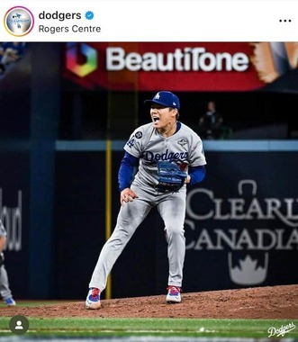 ドジャースの公式のインスタグラム（＠dodgers）より