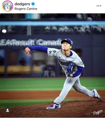 ドジャースの公式のインスタグラム（＠dodgers）より