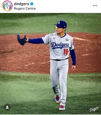 ドジャースの公式のインスタグラム（＠dodgers）より