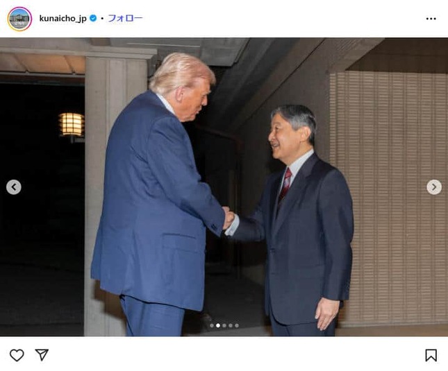 宮内庁の公式インスタグラム（＠kunaicho_jp）より