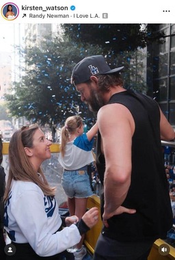 カーショー夫妻。キルステン・ワトソンさんのインスタグラム（＠kirsten_watson）より