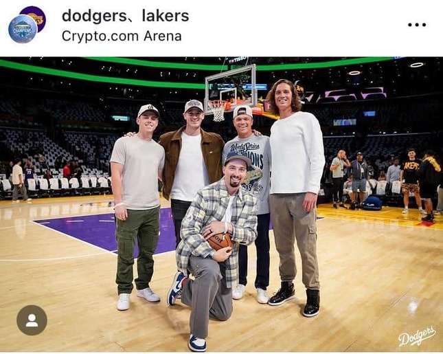 ドジャースの公式のインスタグラム（＠dodgers）より