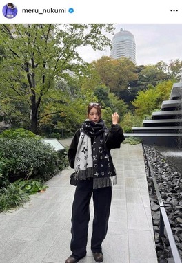 生見愛瑠さんのインスタグラム（＠meru_nukumi）より