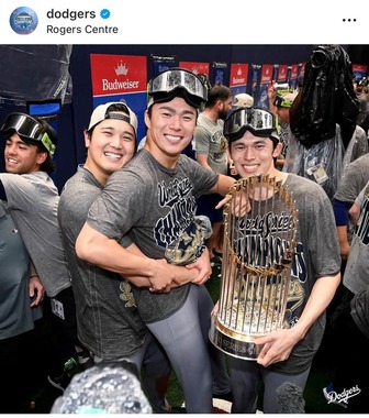 ドジャース日本人トリオ（ドジャースインスタグラムより）