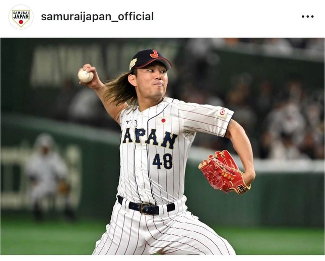 今井投手（侍Jインスタグラムより）