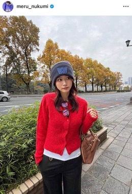 生見愛瑠さんのインスタグラム（＠meru_nukumi）より