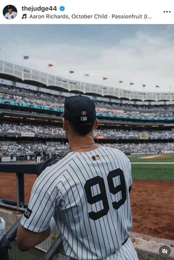 アーロン・ジャッジ選手のインスタグラム（＠thejudge44）より