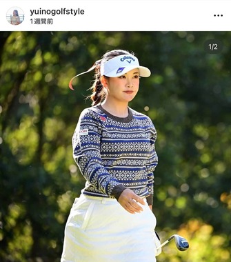 河本結さんのインスタグラム（＠yuinogolfstyle）より