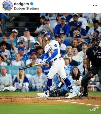 ドジャースの公式インスタグラム（＠dodgers）より
