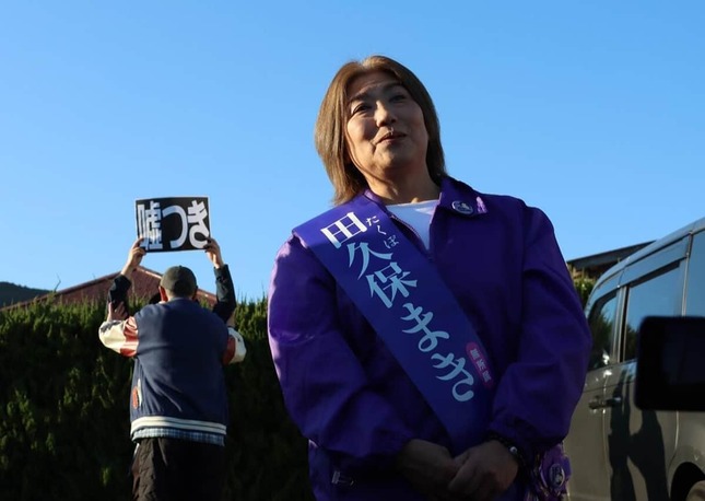 取材中に反対派も現れた