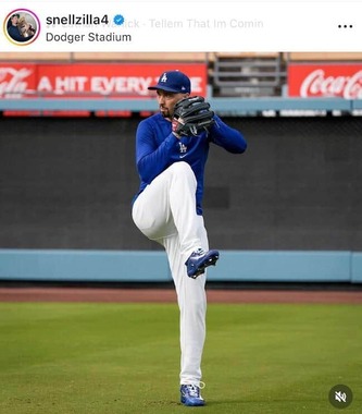 ブレイク・スネル投手のインスタグラム（＠snellzilla4）より