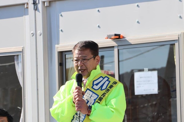 伊東市長選に出馬した小野達也元市長（25年12月7日撮影）